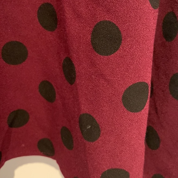 Maroon polka dot mini skirt size 10 - Picture 2 of 4
